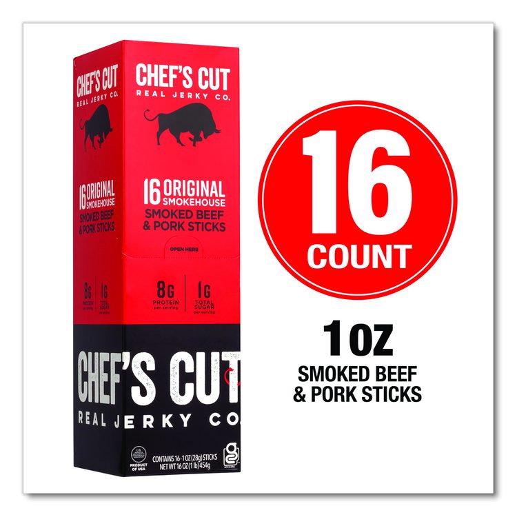 Original Smokehouse Beef and Pork Meat Stick, 1 oz Individually Wrapped, 16/Carton
