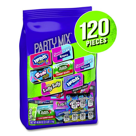 Party Mix Stand-Up Bag, 120 Pieces, Assorted Flavors, 2.5 lb Bag