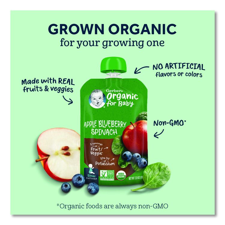 Organic 2nd Foods Baby Food Pouches, Assorted Flavors, 3.5 oz Pouch, 12/Carton