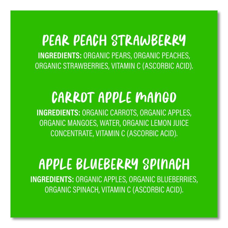 Organic 2nd Foods Baby Food Pouches, Assorted Flavors, 3.5 oz Pouch, 12/Carton