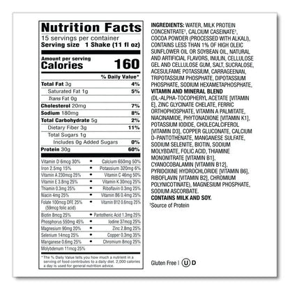 Chocolate Shake, 11 oz Single-Serve Container, 15/Carton