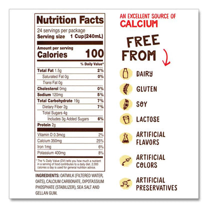 Original Oat Milk Cartons, 32 oz Carton, 6/Carton