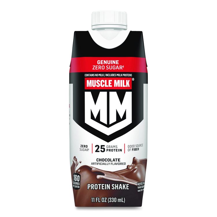 Genuine Chocolate Protein Shake, 11 oz Carton, 18/Carton