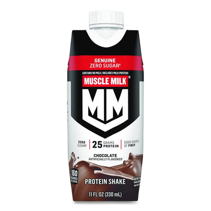 Genuine Chocolate Protein Shake, 11 oz Carton, 18/Carton