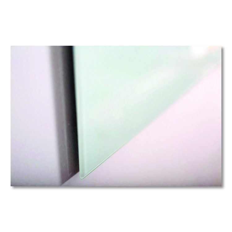 Magnetic Wall-Mounted Glass Board, 48" x 36", White Surface, Silver Aluminum Frame