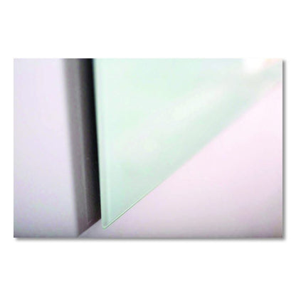 Magnetic Wall-Mounted Glass Board, 48" x 36", White Surface, Silver Aluminum Frame