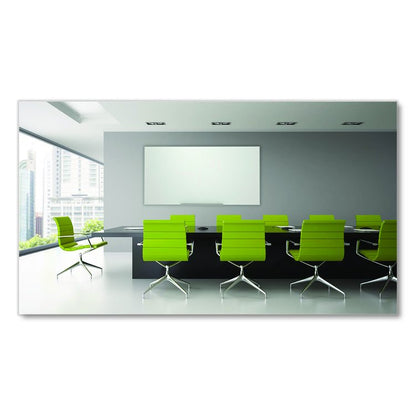 Magnetic Wall-Mounted Glass Board, 48" x 36", White Surface, Silver Aluminum Frame