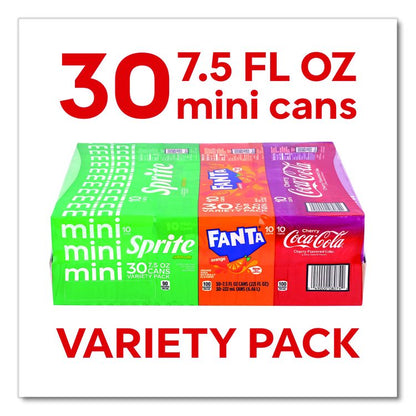 Mini Cans Variety Pack, Assorted Flavors, 7.5 oz Can, 30/Carton