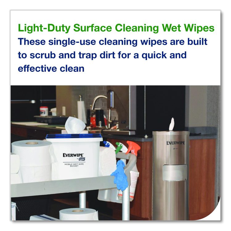 Light-Duty Surface Cleaning Wet Wipe, 1-Ply, 8 x 6, Unscented, White, 2,500 Sheets/Roll, 2 Rolls/Carton
