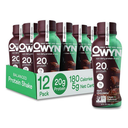 20 g Protein Drink, Chocolate, 12 oz Bottle, 12/Carton