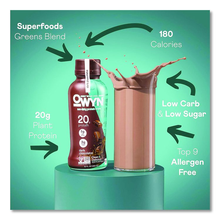20 g Protein Drink, Chocolate, 12 oz Bottle, 12/Carton