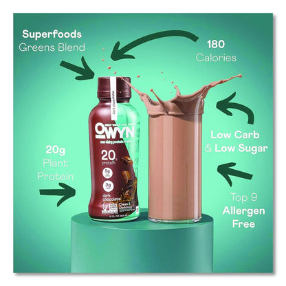 20 g Protein Drink, Chocolate, 12 oz Bottle, 12/Carton