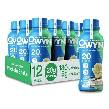20 g Protein Drink, Vanilla, 12 oz Bottle, 12/Carton