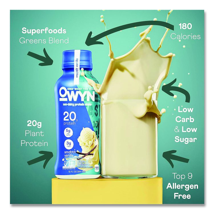 20 g Protein Drink, Vanilla, 12 oz Bottle, 12/Carton