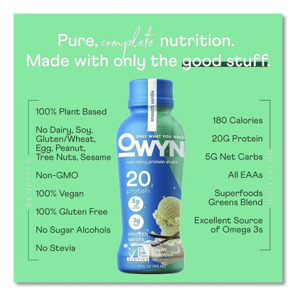 20 g Protein Drink, Vanilla, 12 oz Bottle, 12/Carton