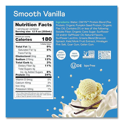 20 g Protein Drink, Vanilla, 12 oz Bottle, 12/Carton