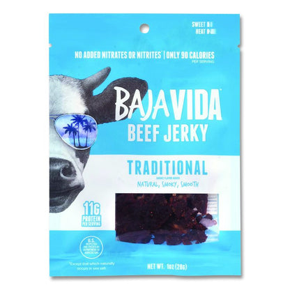 Beef Jerky Traditional Snack Pack, Original, 1 oz Packet, 12/Carton