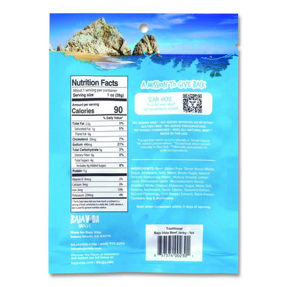 Beef Jerky Traditional Snack Pack, Original, 1 oz Packet, 12/Carton