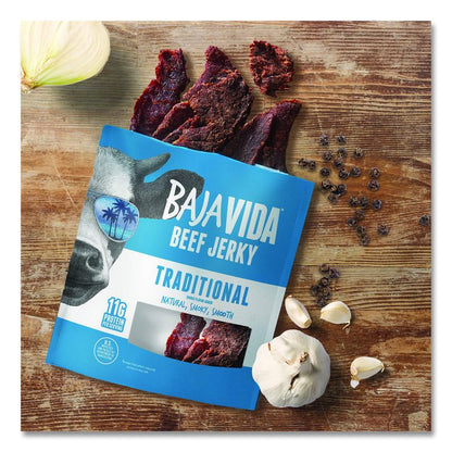 Beef Jerky Traditional Snack Pack, Original, 1 oz Packet, 12/Carton