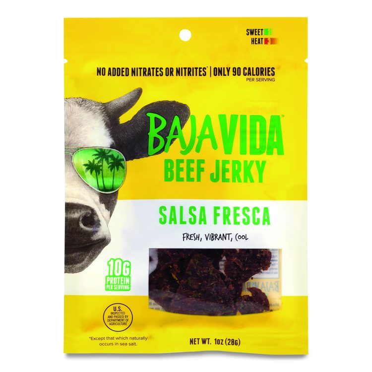 Beef Jerky Salsa Fresca Snack Pack, Salsa Fresca, 1 oz Packet, 12/Carton