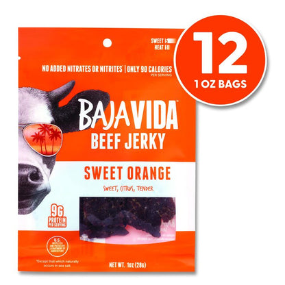 Beef Jerky Sweet Orange Snack Pack, Sweet Orange, 1 oz Packet, 12/Carton