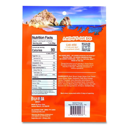 Beef Jerky Sweet Orange Snack Pack, Sweet Orange, 1 oz Packet, 12/Carton