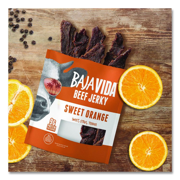 Beef Jerky Sweet Orange Snack Pack, Sweet Orange, 1 oz Packet, 12/Carton