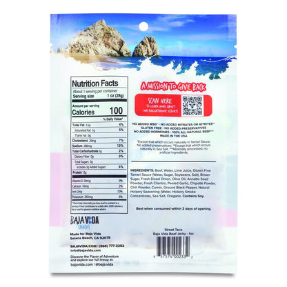 Beef Jerky Street Taco Snack Pack, Street Taco, 1 oz Packet, 12/Carton
