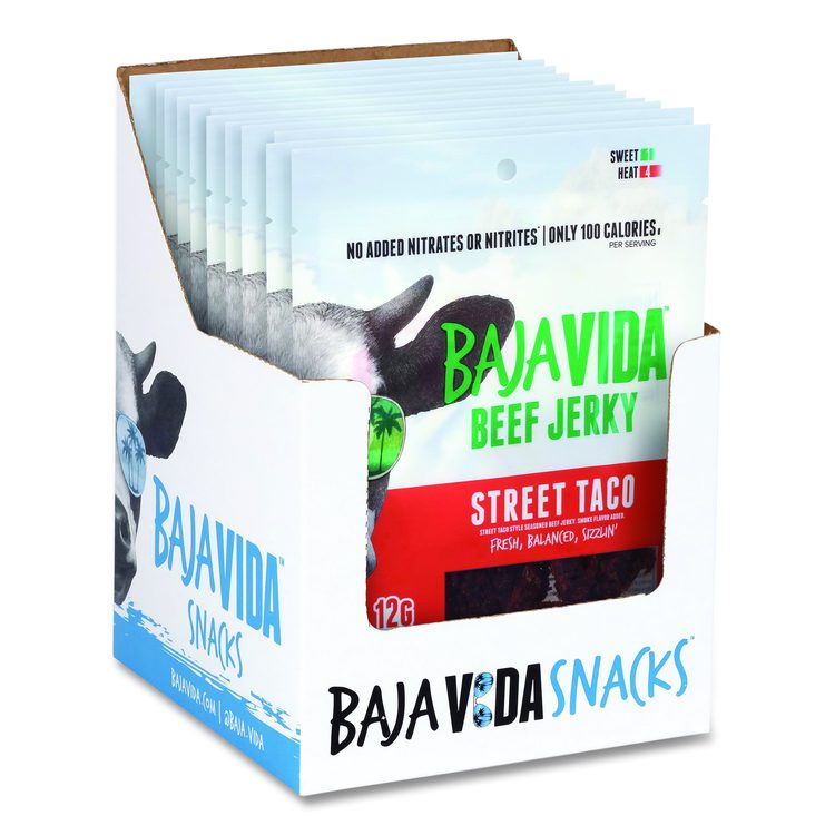 Beef Jerky Street Taco Snack Pack, Street Taco, 1 oz Packet, 12/Carton