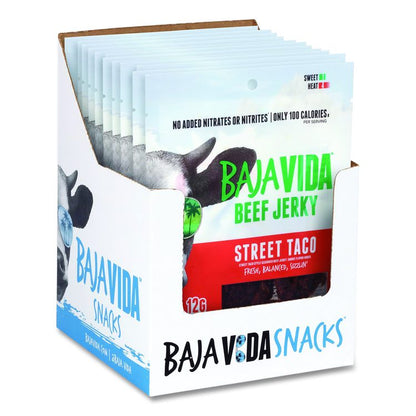 Beef Jerky Street Taco Snack Pack, Street Taco, 1 oz Packet, 12/Carton
