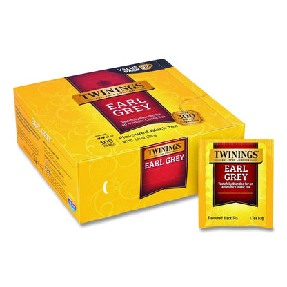 Tea Bags, Earl Grey, Individually Wrapped, 100/Carton