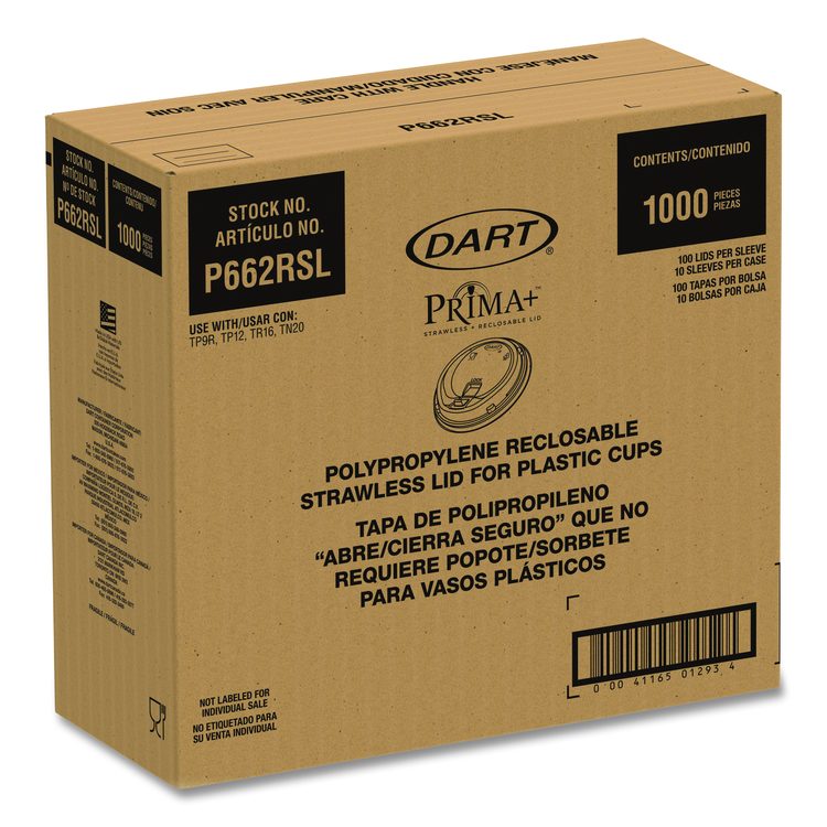Prima Strawless Plastic Lids, Fits 9 oz to 20 oz Cold Cups, Clear, 1,000/Carton