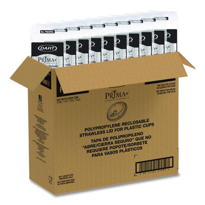 Prima Strawless Plastic Lids, Fits 9 oz to 20 oz Cold Cups, Clear, 1,000/Carton