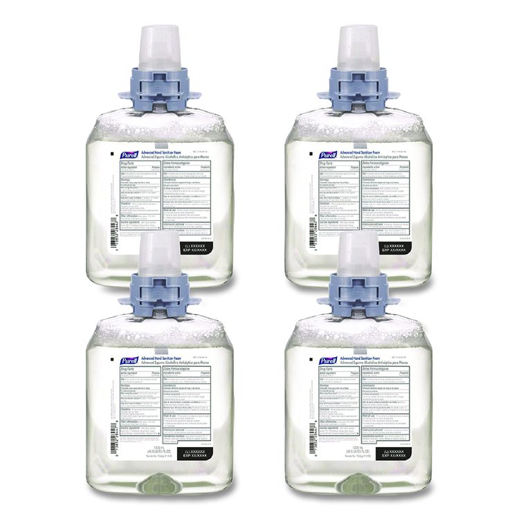 Advanced Hand Sanitizer Foam, For CS4 and FMX-12 Dispensers, 1,200 mL Refill, Unscented, 4/Carton