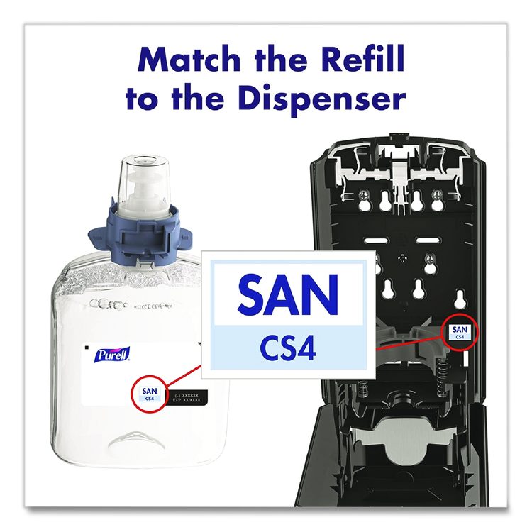Advanced Hand Sanitizer Foam, For CS4 and FMX-12 Dispensers, 1,200 mL Refill, Unscented, 4/Carton