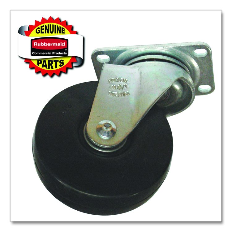 4" Caster for the 3/4" Std Duty Tilt Truck, Rigid Mount Plate, 4" Wheel, Black/Gray