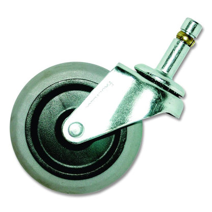 3" Swivel Caster, Grip Ring Stem, 3" Wheel, Black/Gray