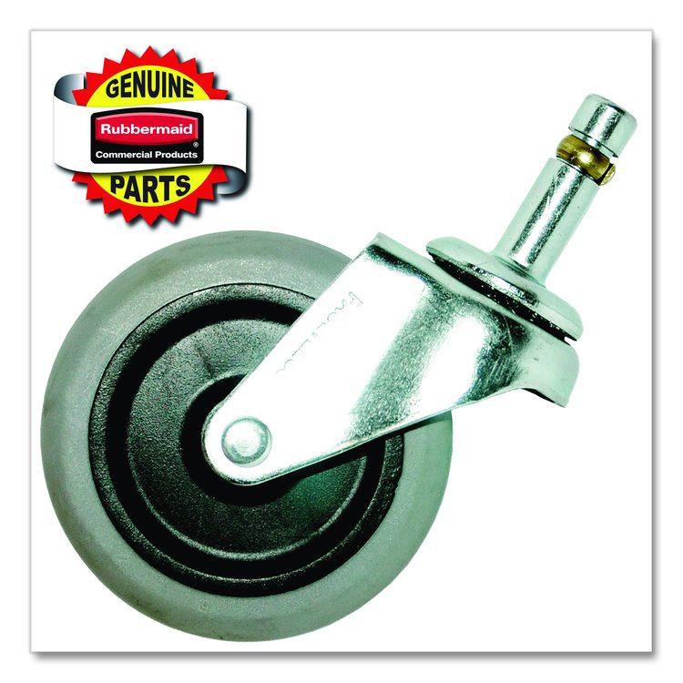 3" Swivel Caster, Grip Ring Stem, 3" Wheel, Black/Gray