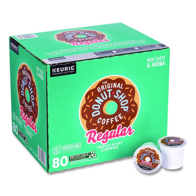 Donut Shop Coffee K-Cups, Regular, 80/Carton