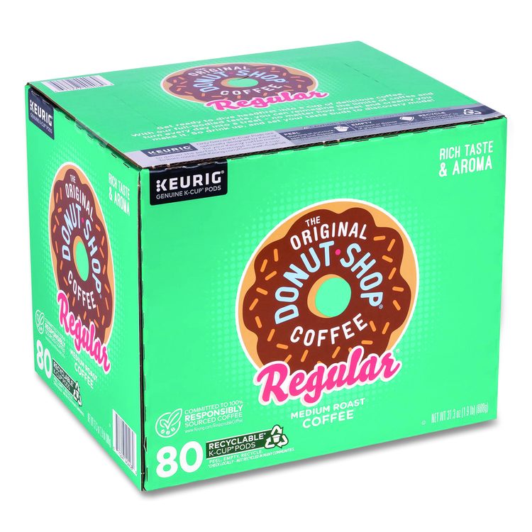 Donut Shop Coffee K-Cups, Regular, 80/Carton