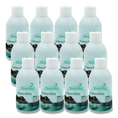 Premium Metered Air Freshener Refill, Caribbean Waters, 7.1 oz Aerosol Spray 12/Carton