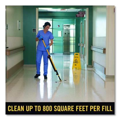 Pulse Microfiber Spray Mop System, 17" Microfiber Head, 52" Yellow Plastic Handle