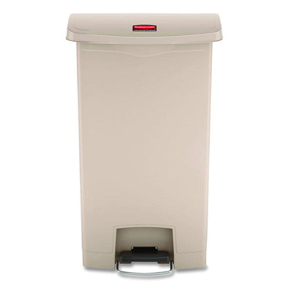 Streamline Resin Step-On Container, Front Step Style, 18 gal, Polyethylene, Beige