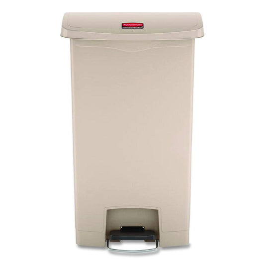 Streamline Resin Step-On Container, Front Step Style, 18 gal, Polyethylene, Beige