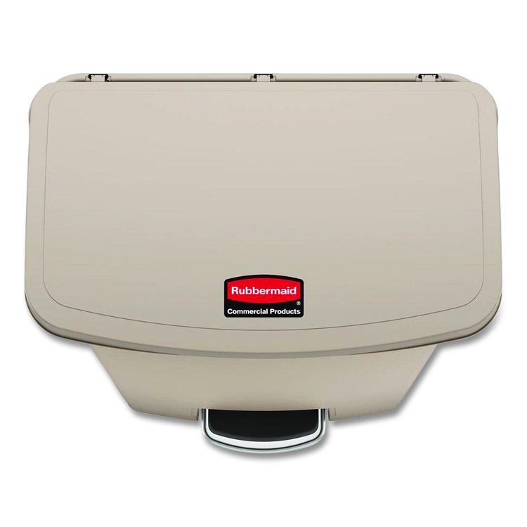 Streamline Resin Step-On Container, Front Step Style, 18 gal, Polyethylene, Beige