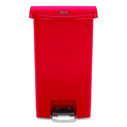 Streamline Resin Step-On Container, Front Step Style, 13 gal, Polyethylene, Red