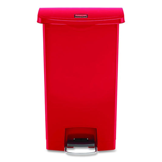 Streamline Resin Step-On Container, Front Step Style, 13 gal, Polyethylene, Red
