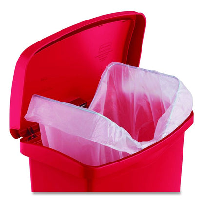 Streamline Resin Step-On Container, Front Step Style, 18 gal, Polyethylene, Red