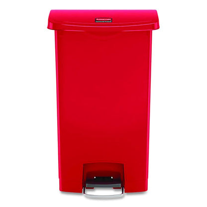 Streamline Resin Step-On Container, Front Step Style, 18 gal, Polyethylene, Red