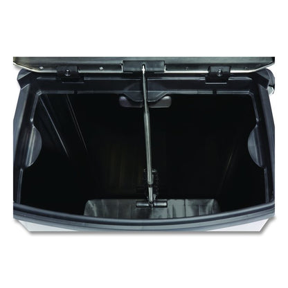 Slim Jim Stainless Steel Step-On Container, Front Step Style, 24 gal, Stainless Steel, Black
